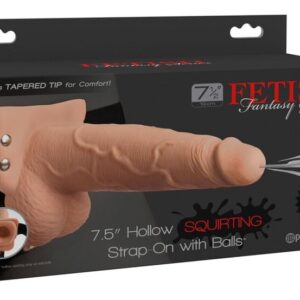 FETISH FANTASY SERIES - ADJUSTABLE HARNESS REALISTIC PENIS WITH BALLS SQUIRTING 19 CM