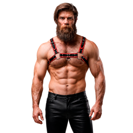 Fetish Submissive Attitude -rintavaljaat, musta-punainen