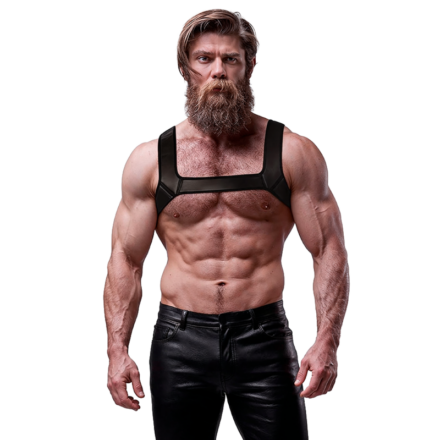 FETISH SUBMISSIVE ATTITUDE - NEOPRENE CHEST HARNESS FOR MEN SIZE L