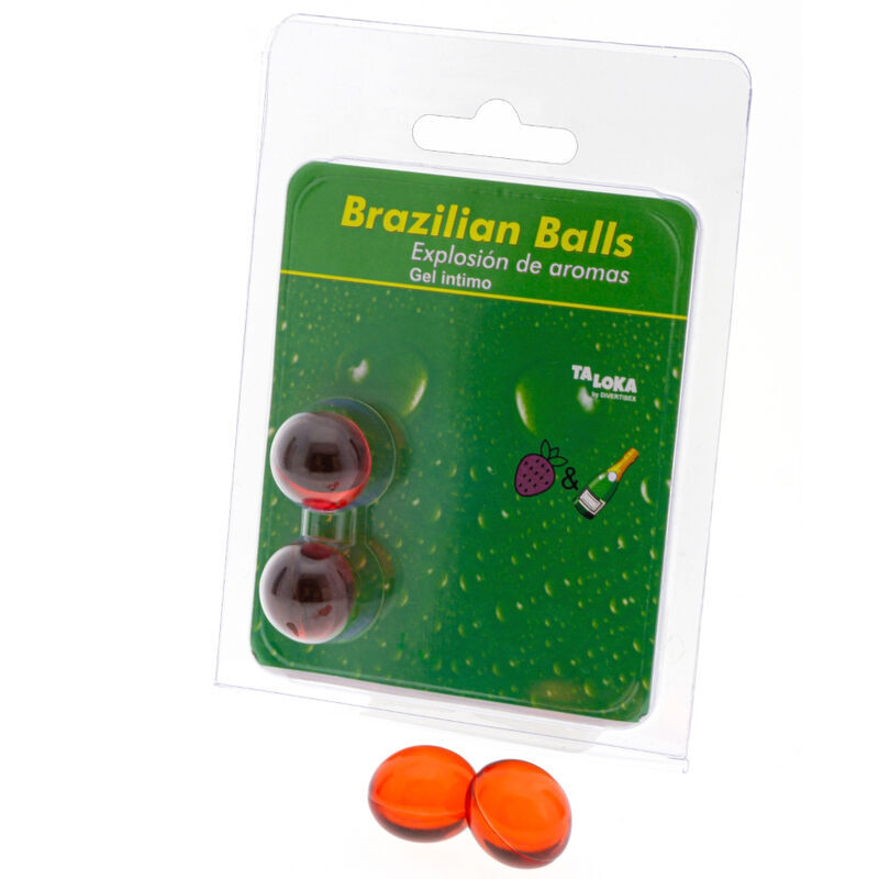 TALOKA - 2 BRAZILIAN BALLS STRAWBERRIES CHAMPAGNE INTIMATE GEL 1 TALOKA - 2 BRAZILIAN BALLS STRAWBERRIES CHAMPAGNE INTIMATE GEL