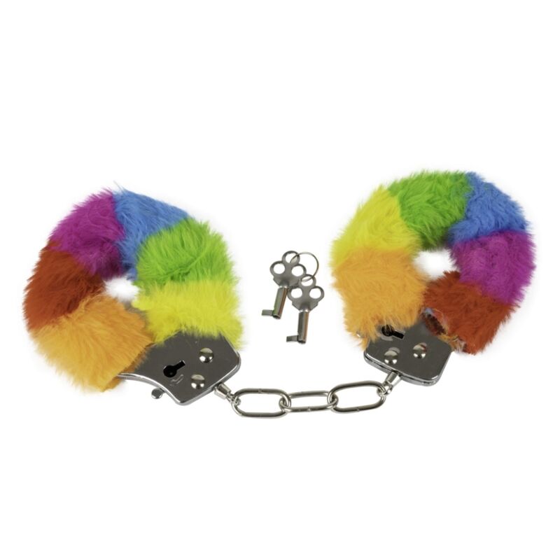 SPENCER FLEETWOOD - RAINBOW LINED METAL HANDCUFFS 2 SPENCER FLEETWOOD - RAINBOW LINED METAL HANDCUFFS - Image 2
