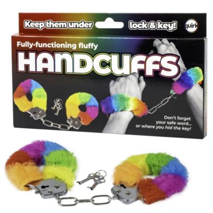 SPENCER  FLEETWOOD - RAINBOW LINED METAL HANDCUFFS