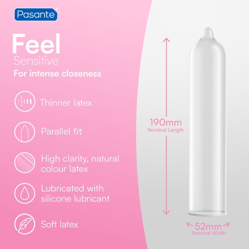 Pasante Sensitive Feel -kondomit, 3 kpl 3 Pasante Sensitive Feel -kondomit, 3 kpl - Image 3