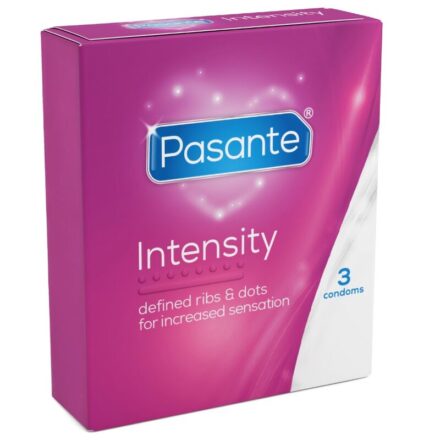 Pasante Ribs & Dots Intensity -kondomit, 3 kpl