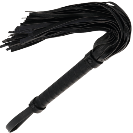 Darkness Bondage Whip -nahkainen piiska 42 cm, musta