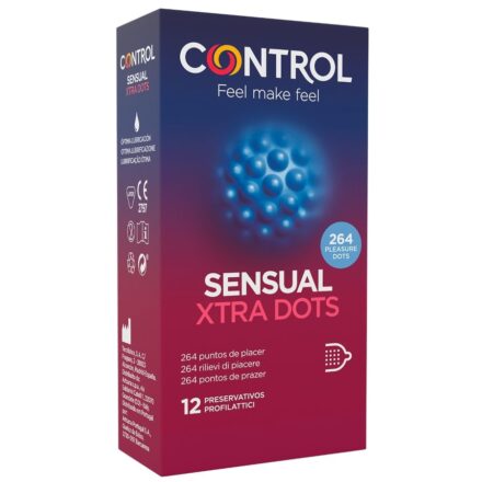 Control Xtra Dots -kondomit, 12 kpl