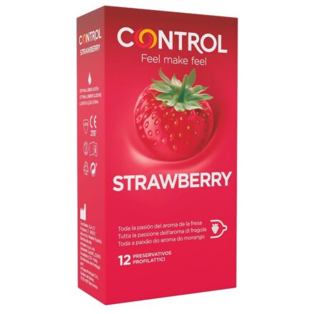 Control Adapta Strawberry -kondomit, 12 kpl