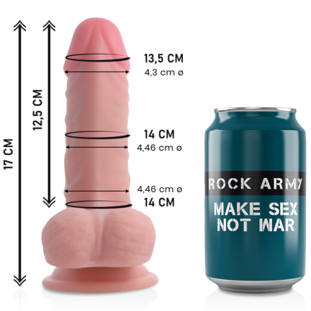 Rockarmy Dual Density Panzer -realistinen dildo, 17 cm