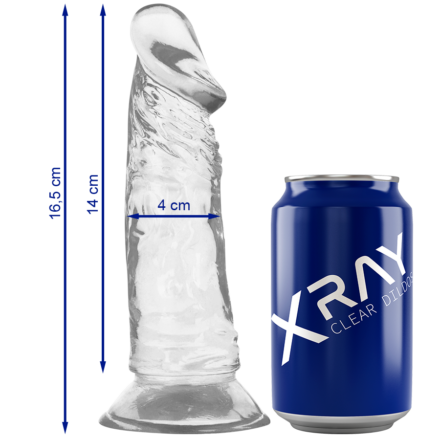 X Ray Clear -dildo imukupilla, 16,5 cm