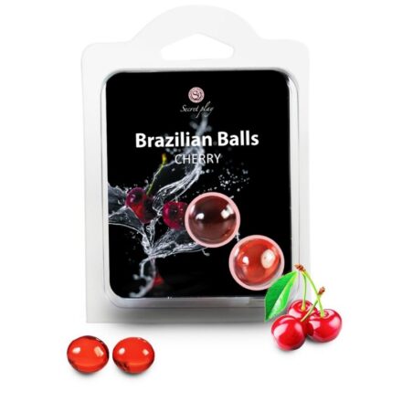 Secretplay Brazilian Balls -hierontaöljypallot, kirsikka, 2 kpl