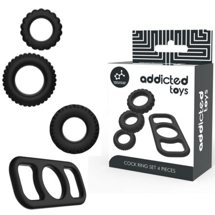Addicted Toys silikoniset penisrenkaat, 4 eri kokoa